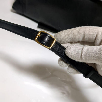 CELINE Hand Shoulder Bag Tote Purse 2way Leather Black Authentic