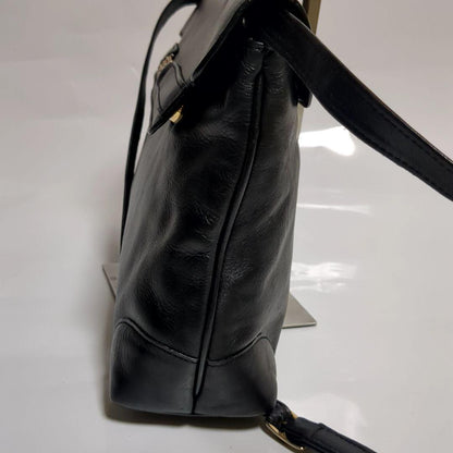 CELINE Hand Shoulder Bag Tote Purse 2way Leather Black Authentic