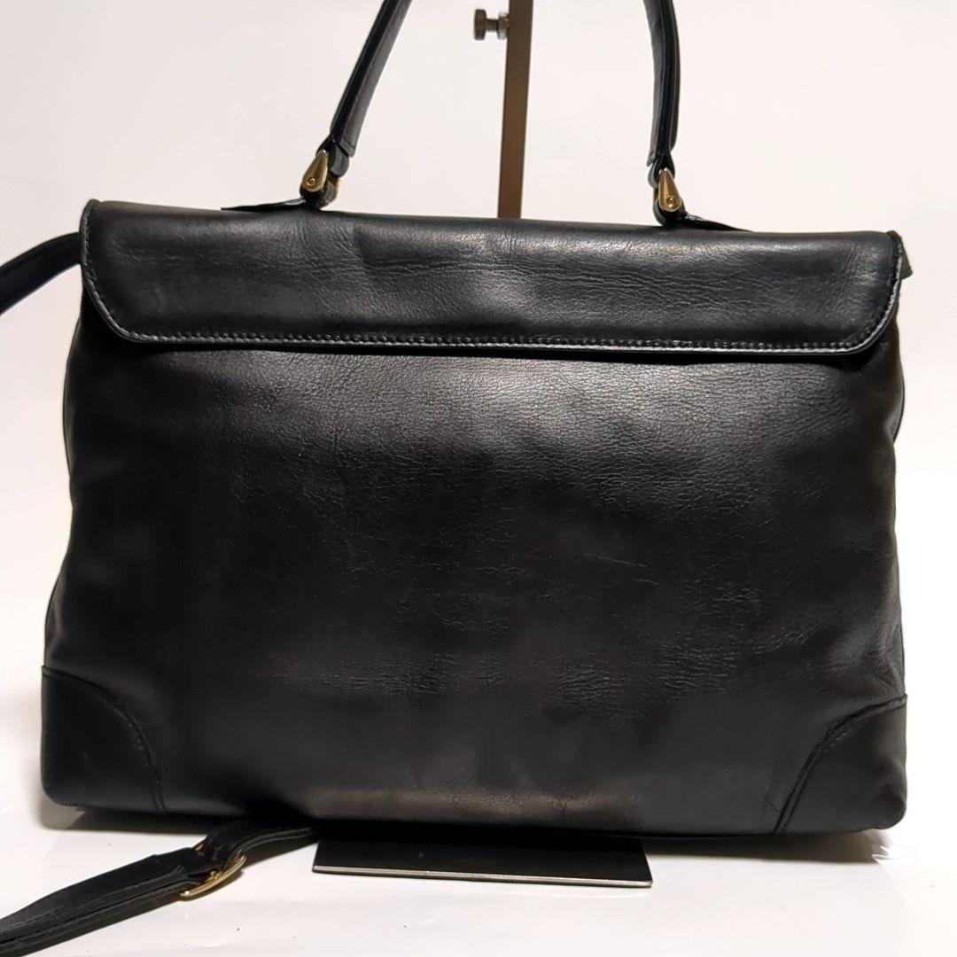 CELINE Hand Shoulder Bag Tote Purse 2way Leather Black Authentic
