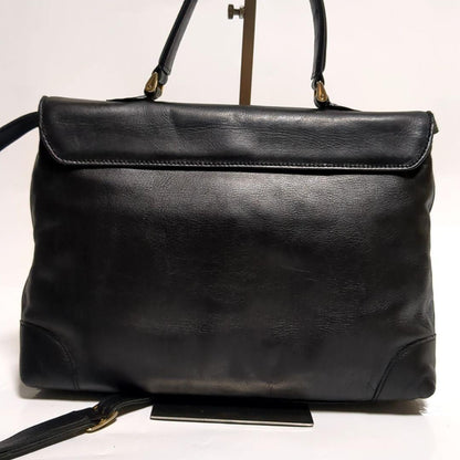 CELINE Hand Shoulder Bag Tote Purse 2way Leather Black Authentic