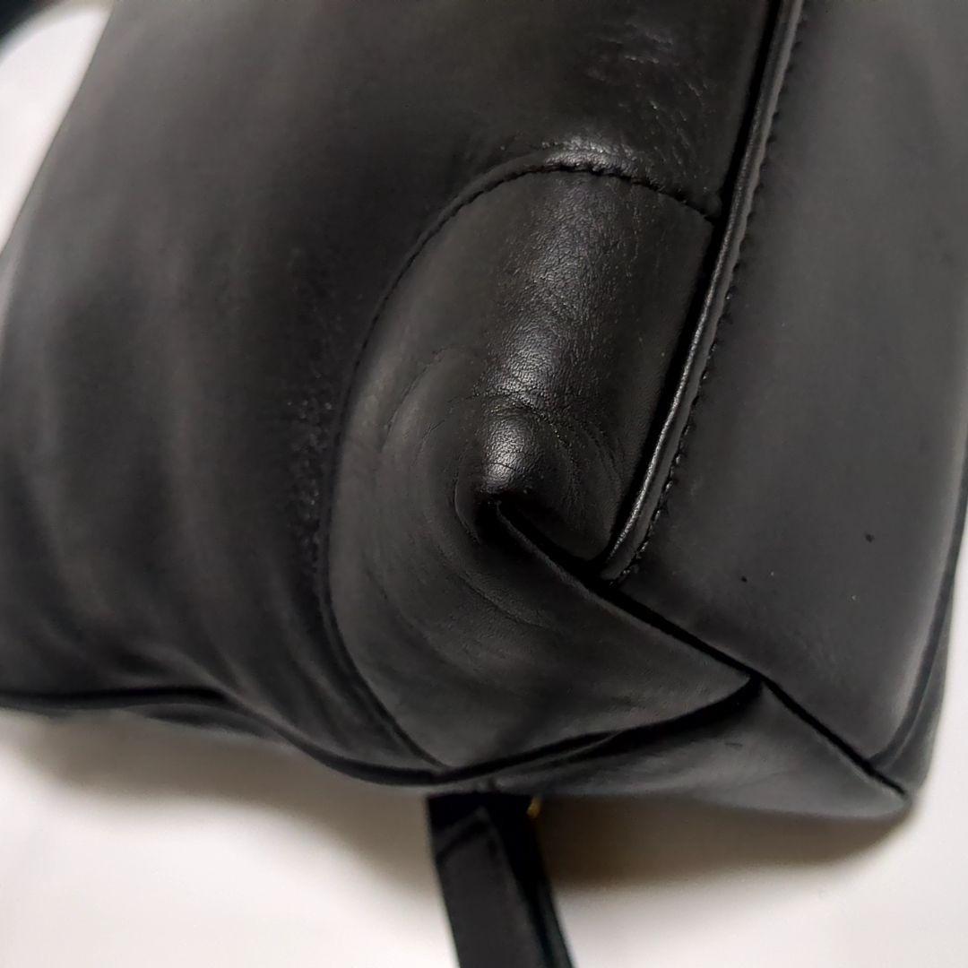 CELINE Hand Shoulder Bag Tote Purse 2way Leather Black Authentic