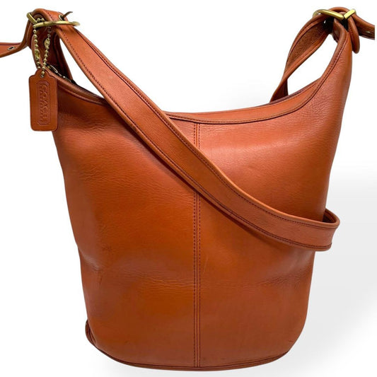 COACH Shoulder Bag Purse Old Leather Light Brown Authentic