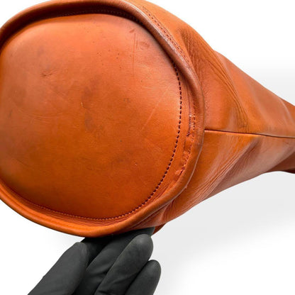 COACH Shoulder Bag Purse Old Leather Light Brown Authentic