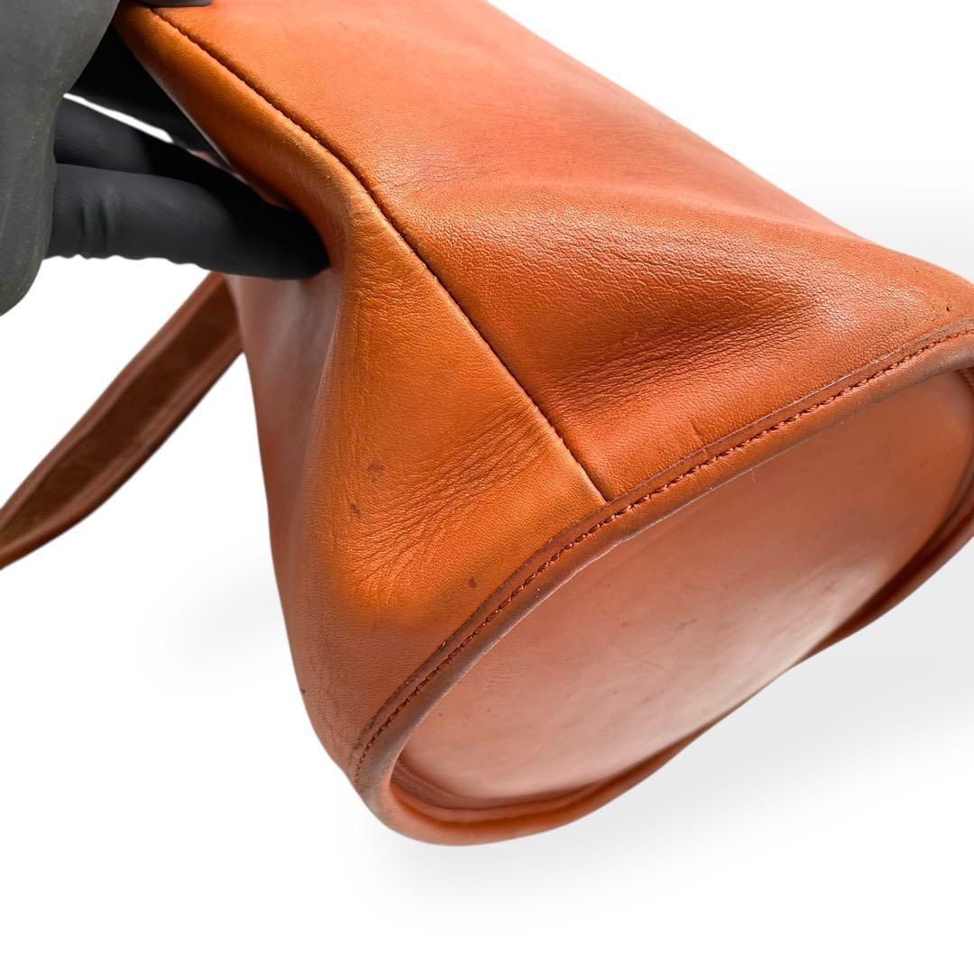 COACH Shoulder Bag Purse Old Leather Light Brown Authentic