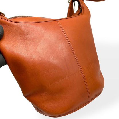 COACH Shoulder Bag Purse Old Leather Light Brown Authentic