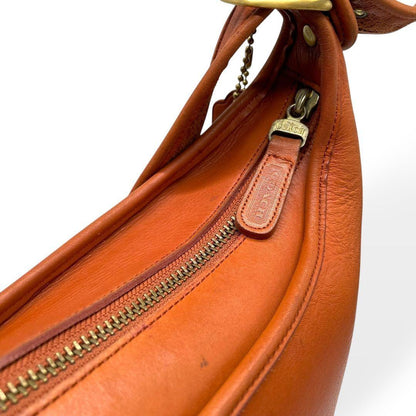 COACH Shoulder Bag Purse Old Leather Light Brown Authentic