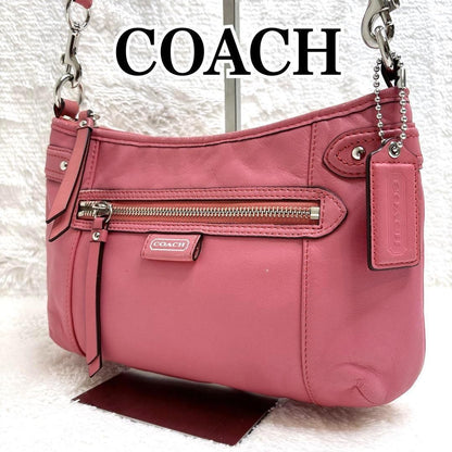 COACH Shoulder Bag Purse 23978 Leather Pink Authentic