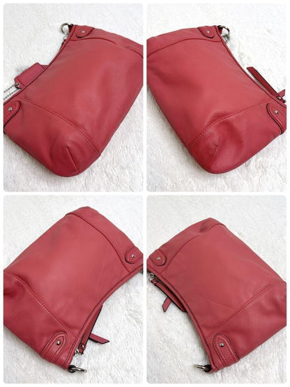 COACH Shoulder Bag Purse 23978 Leather Pink Authentic