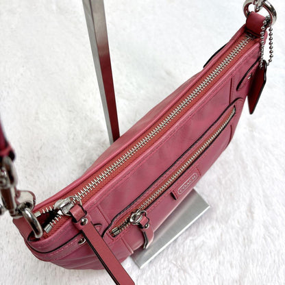 COACH Shoulder Bag Purse 23978 Leather Pink Authentic
