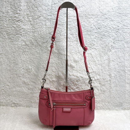 COACH Shoulder Bag Purse 23978 Leather Pink Authentic