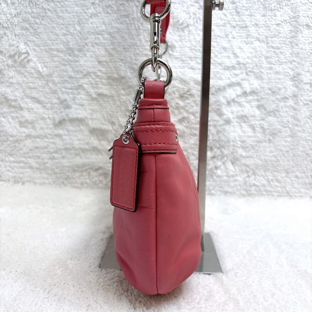 COACH Shoulder Bag Purse 23978 Leather Pink Authentic