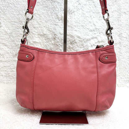 COACH Shoulder Bag Purse 23978 Leather Pink Authentic