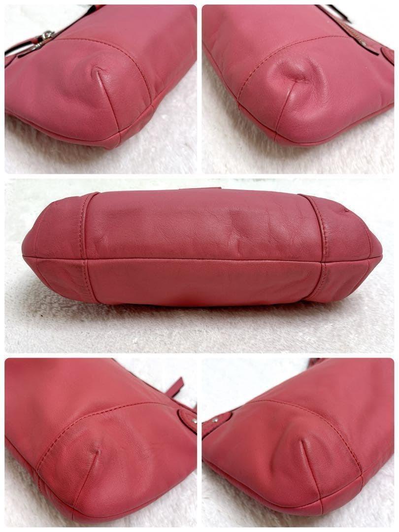 COACH Shoulder Bag Purse 23978 Leather Pink Authentic