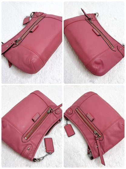COACH Shoulder Bag Purse 23978 Leather Pink Authentic