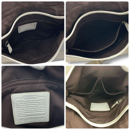 COACH Shoulder Bag Purse Signature Soho White Beige Authentic