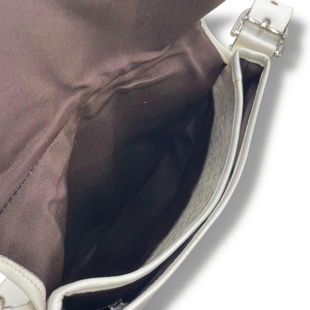 COACH Shoulder Bag Purse Signature Soho White Beige Authentic