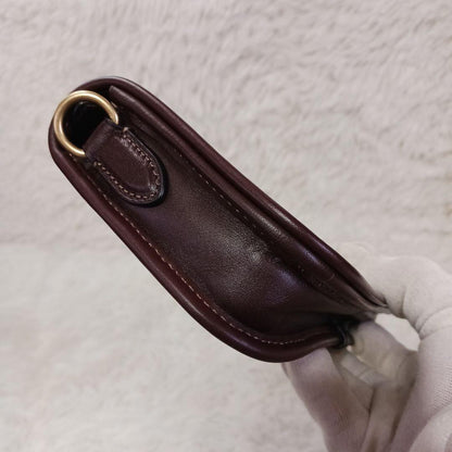 COACH Shoulder Bag Purse Turn Lock Jacquard Leather Brown Authentic