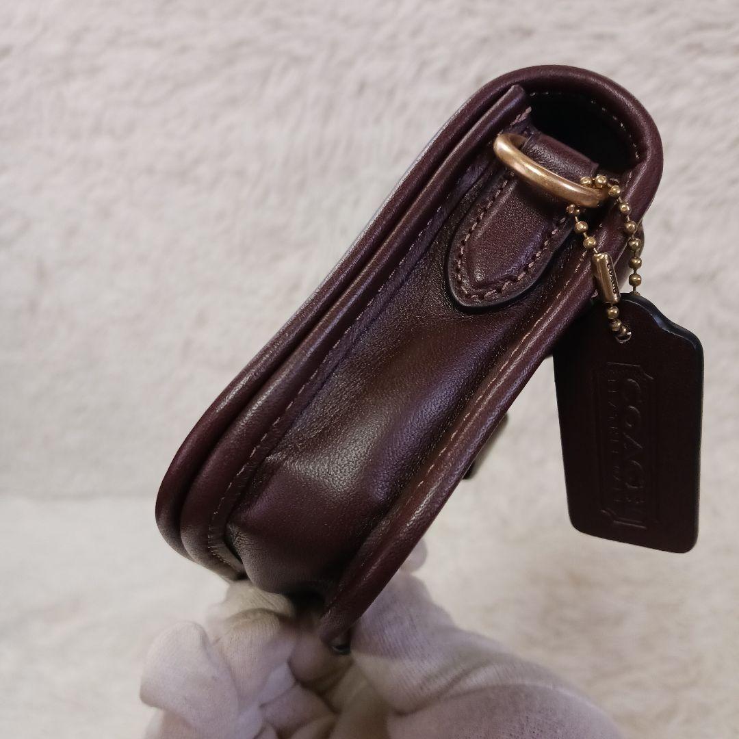 COACH Shoulder Bag Purse Turn Lock Jacquard Leather Brown Authentic