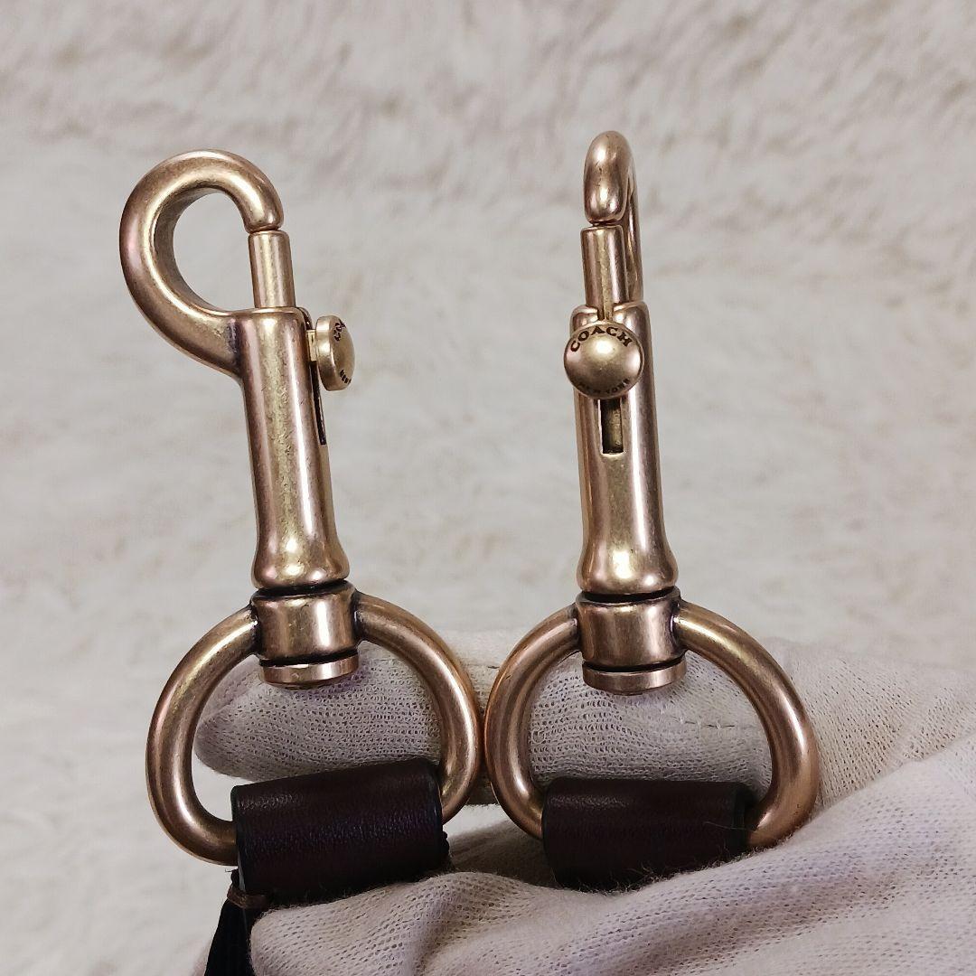 COACH Shoulder Bag Purse Turn Lock Jacquard Leather Brown Authentic