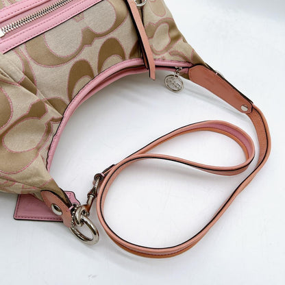 COACH Shoulder Bag Purse Signature Poppy Leather Authentic