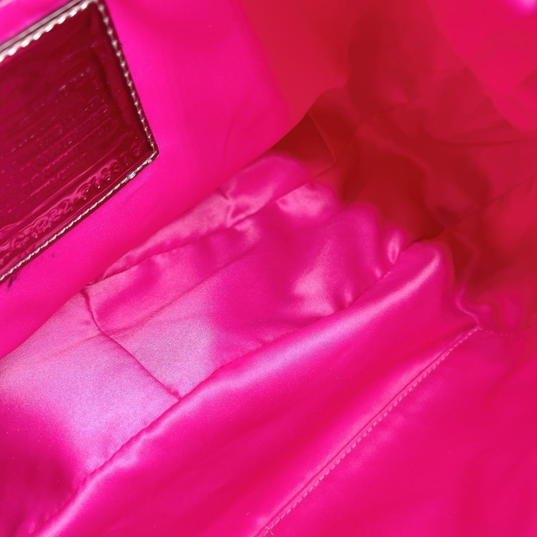 COACH Shoulder Bag Purse Signature Poppy Leather Authentic