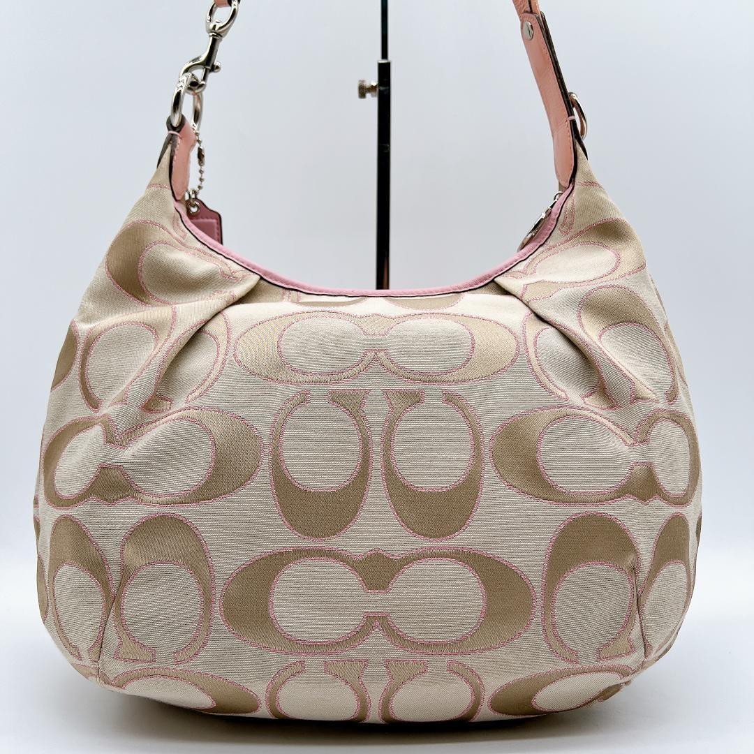 COACH Shoulder Bag Purse Signature Poppy Leather Authentic