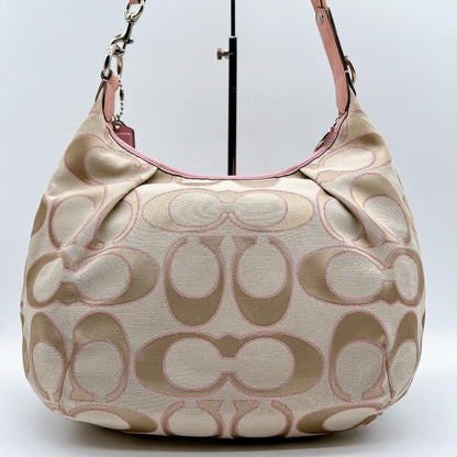 COACH Shoulder Bag Purse Signature Poppy Leather Authentic