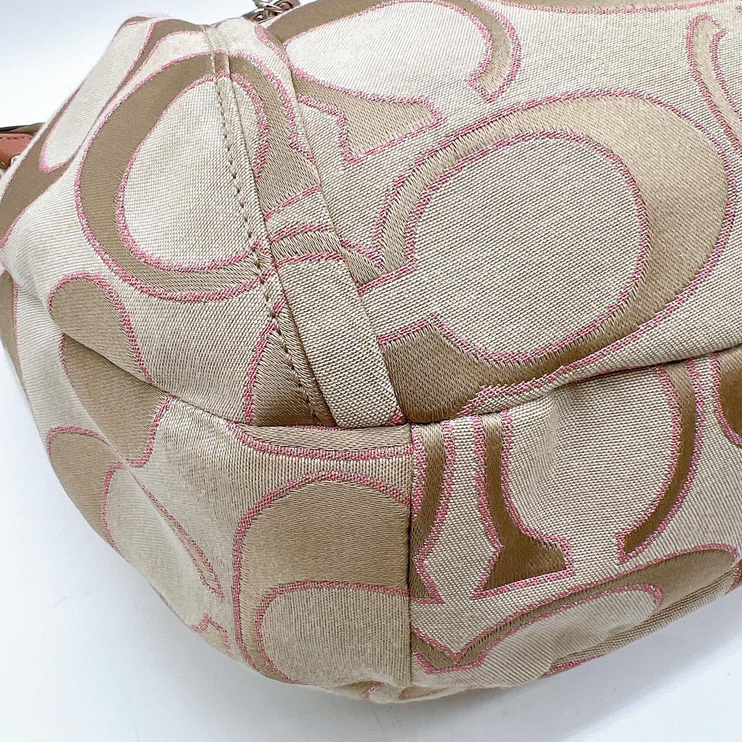 COACH Shoulder Bag Purse Signature Poppy Leather Authentic