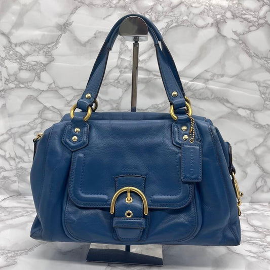 COACH Hand Bag Tote Purse Old Leather Moss green Authentic