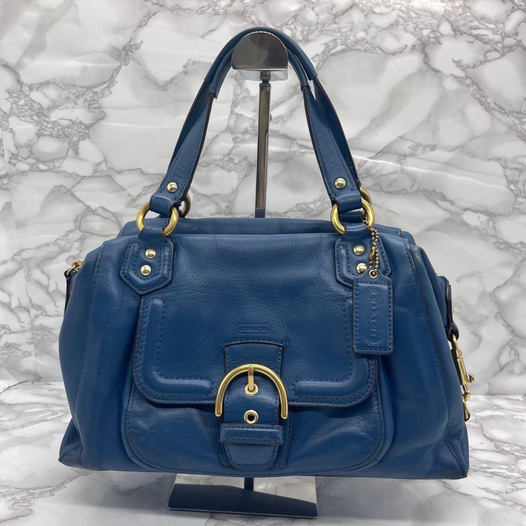 COACH Hand Bag Tote Purse Old Leather Moss green Authentic