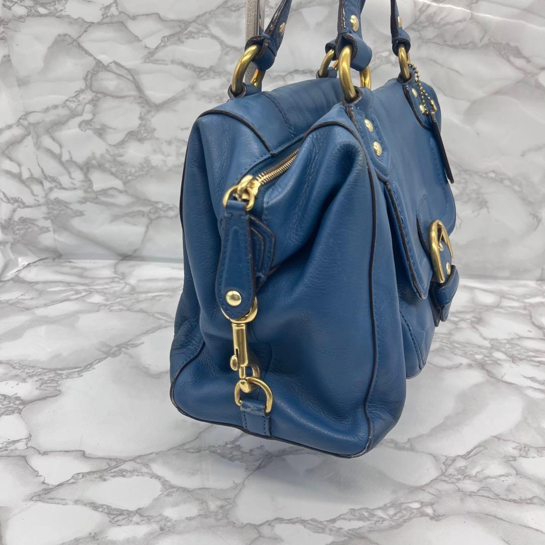 COACH Hand Bag Tote Purse Old Leather Moss green Authentic