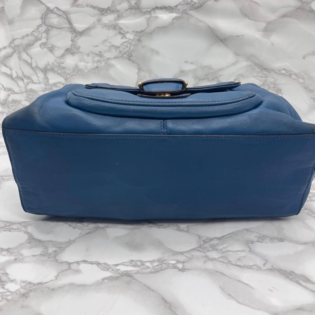 COACH Hand Bag Tote Purse Old Leather Moss green Authentic