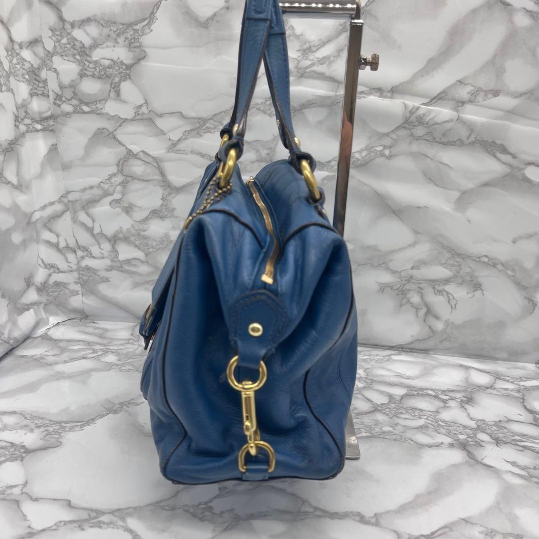 COACH Hand Bag Tote Purse Old Leather Moss green Authentic