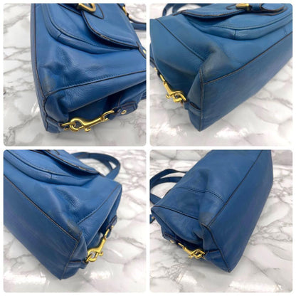 COACH Hand Bag Tote Purse Old Leather Moss green Authentic