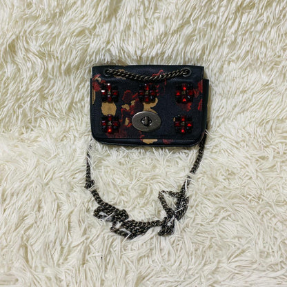 COACH Shoulder Bag Purse Turn Lock 52473 PVC Black Authentic