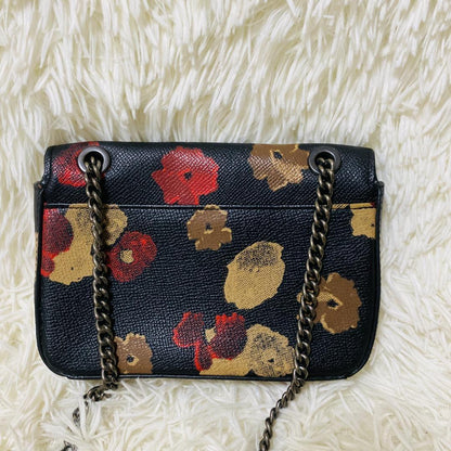 COACH Shoulder Bag Purse Turn Lock 52473 PVC Black Authentic