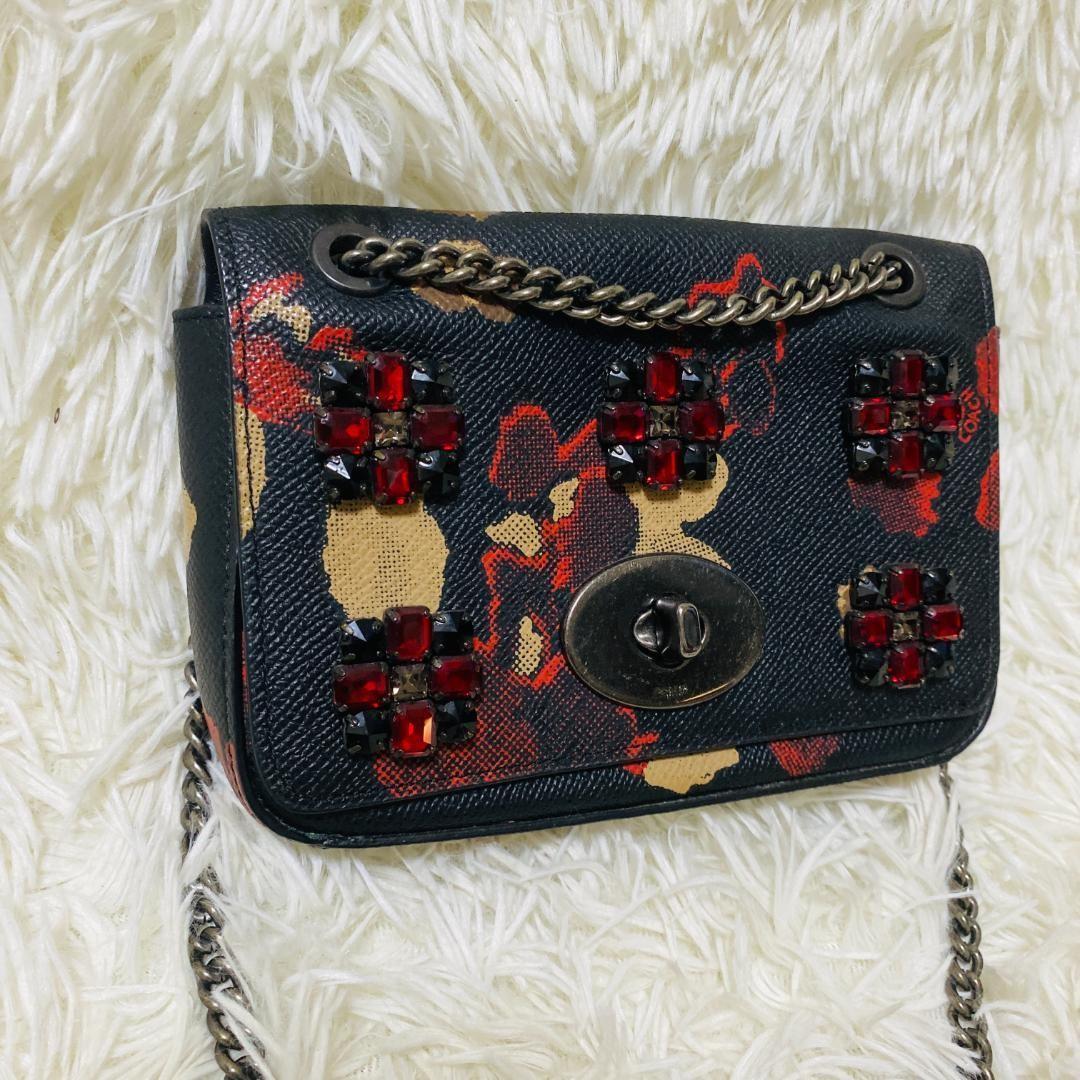 COACH Shoulder Bag Purse Turn Lock 52473 PVC Black Authentic