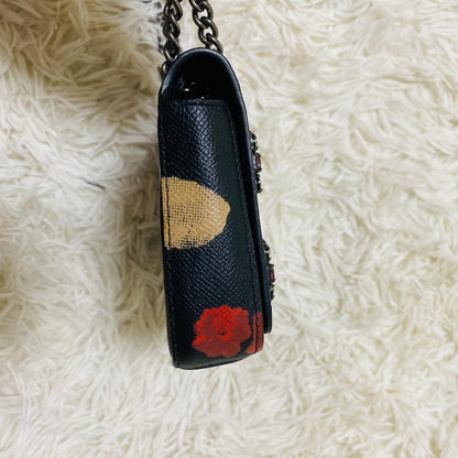 COACH Shoulder Bag Purse Turn Lock 52473 PVC Black Authentic