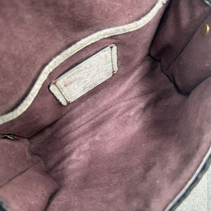 COACH Shoulder Bag Purse Turn Lock 31034 Chain Suede Black Authentic