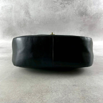 COACH Hand Shoulder Bag Tote Purse 2way Turn Lock Old 19132 Leather Black Auth