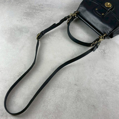 COACH Hand Shoulder Bag Tote Purse 2way Turn Lock Old 19132 Leather Black Auth