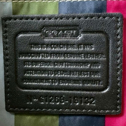 COACH Hand Shoulder Bag Tote Purse 2way Turn Lock Old 19132 Leather Black Auth