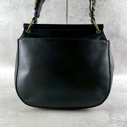 COACH Hand Shoulder Bag Tote Purse 2way Turn Lock Old 19132 Leather Black Auth