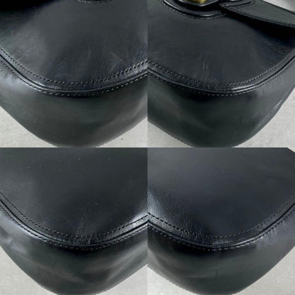 COACH Hand Shoulder Bag Tote Purse 2way Turn Lock Old 19132 Leather Black Auth