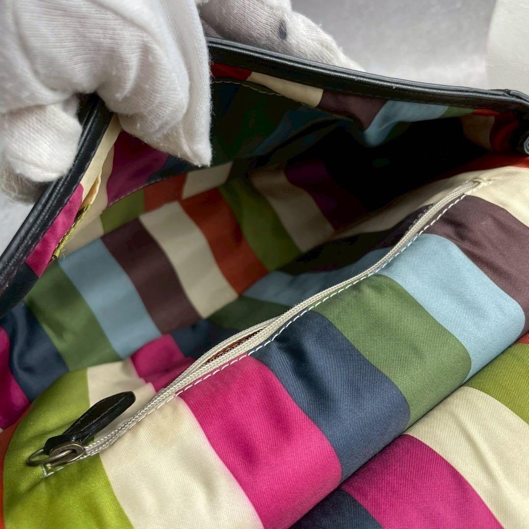 COACH Hand Shoulder Bag Tote Purse 2way Turn Lock Old 19132 Leather Black Auth