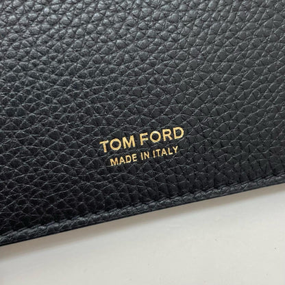 TOM FORD Bi-fold Card Holder Wallet Case Flap Purse Compact Black Authentic