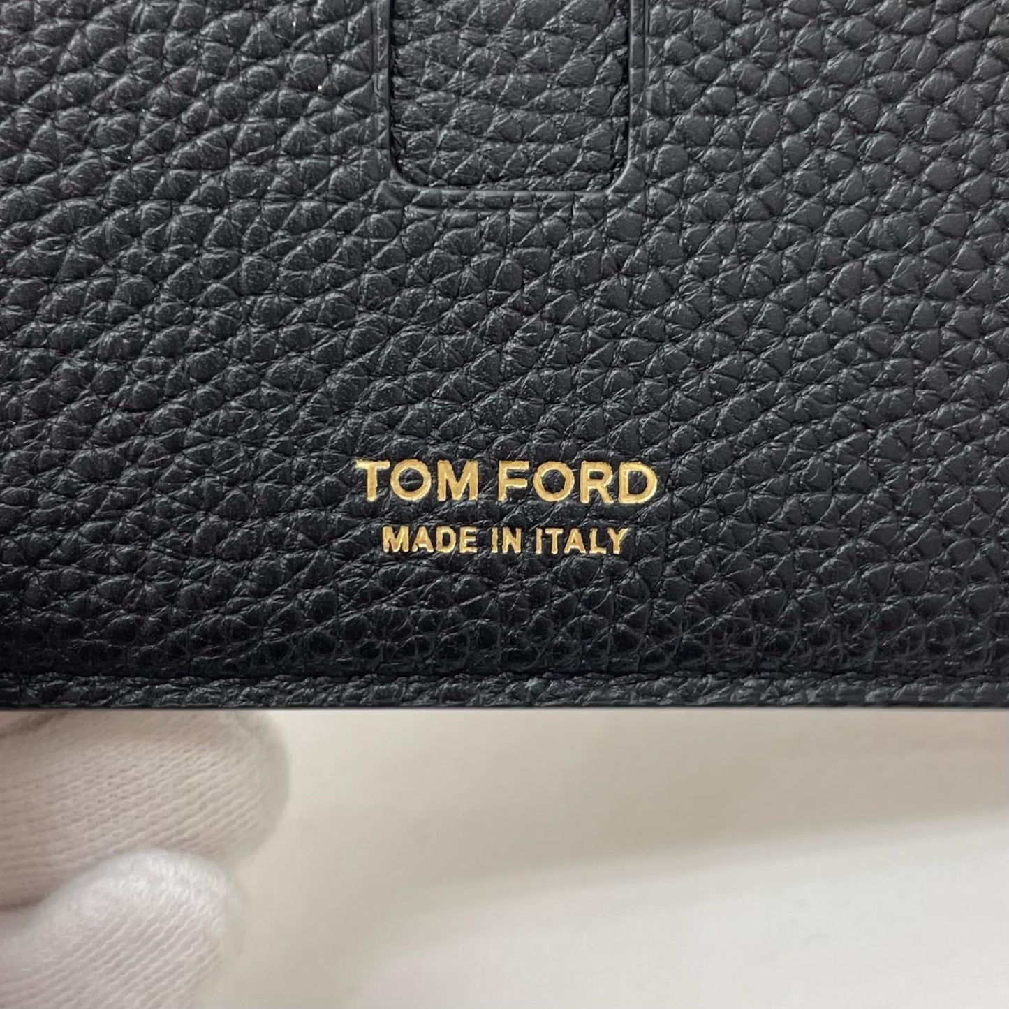 TOM FORD Bi-fold Card Holder Wallet Case Flap Purse Compact Black Authentic