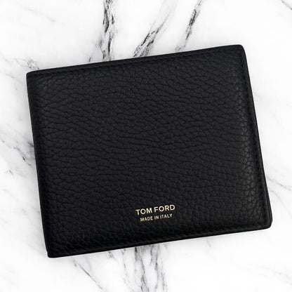 TOM FORD Bi-fold Wallet Flap Compact Purse Black Authentic