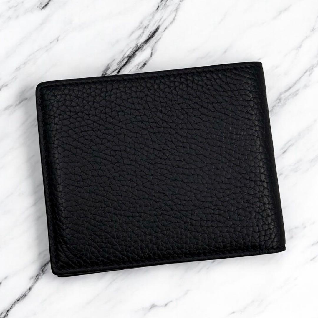 TOM FORD Bi-fold Wallet Flap Compact Purse Black Authentic