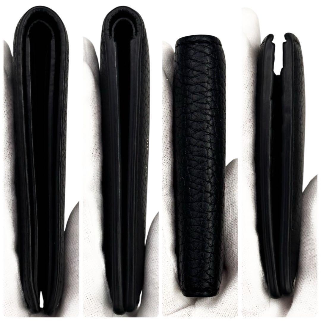 TOM FORD Bi-fold Wallet Flap Compact Purse Black Authentic